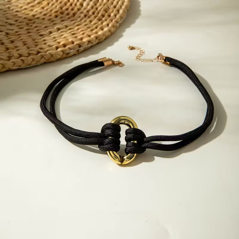 Bohemian Style Braided Rope Light Luxury High Sense Minority Necklace