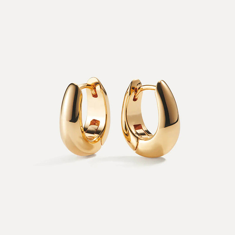 Women's Gold-plated Simple Versatile Zircon Ear Clip High-grade Light Luxury Earrings