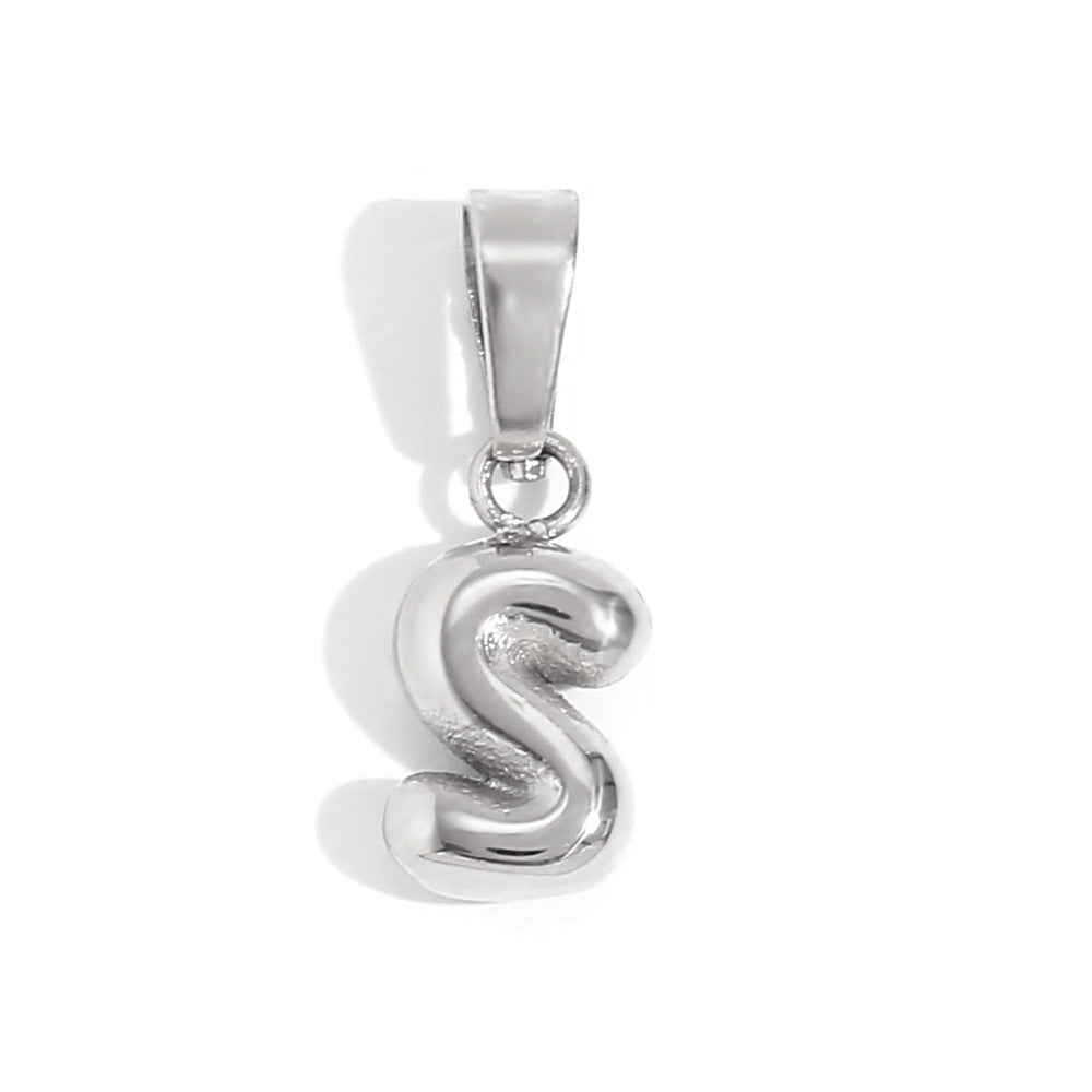 Bubble English Stainless Steel Gold Plated Pendant