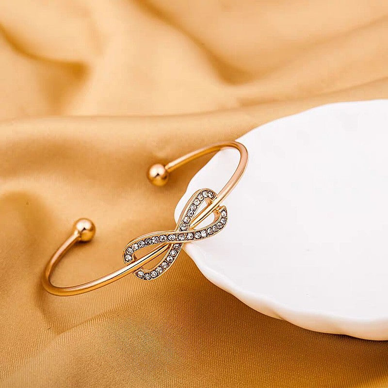 Women's Korean Style Personalized Simple With Diamond Opening Bracelet
