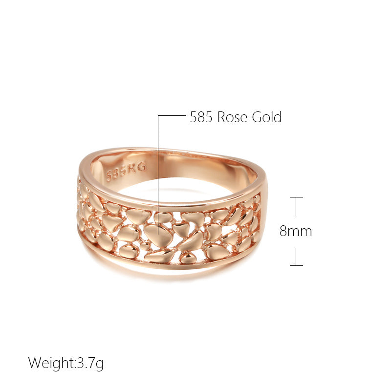 Women's Vintage Hollow Rose Gold Plated Carved Pattern Direct Ring