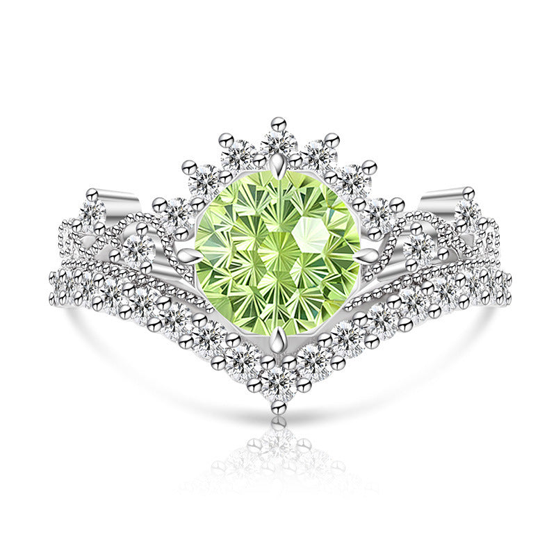 Carbon Diamond Fireworks Cut Garland Female Inlaid Ring