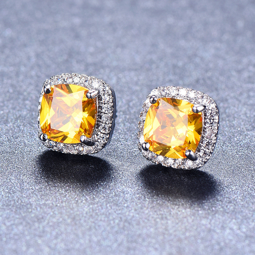 Korean Style Fashion Ear Clips Diamond Full Rhinestone Zircon Earrings