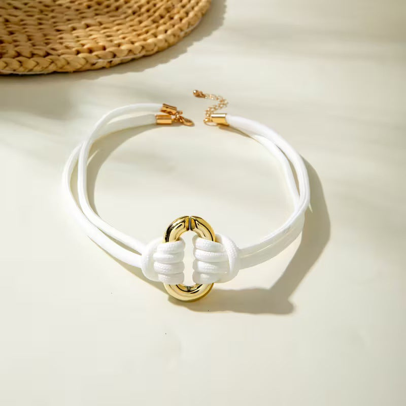 Bohemian Style Braided Rope Light Luxury High Sense Minority Necklace