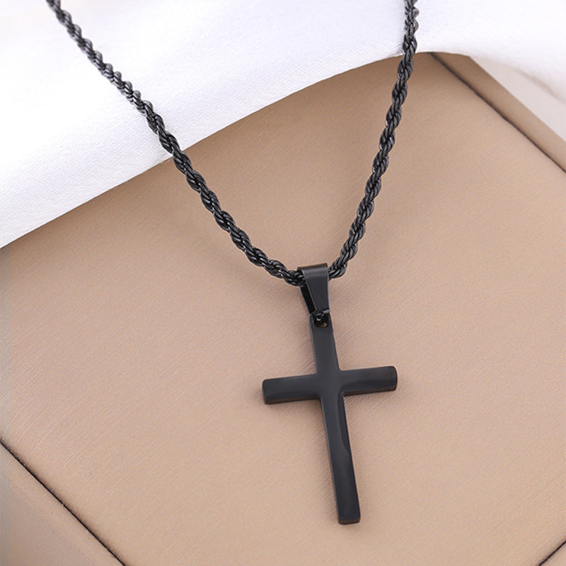 Steel Gold Hemp Flowers Chain Cross Titanium No Necklaces