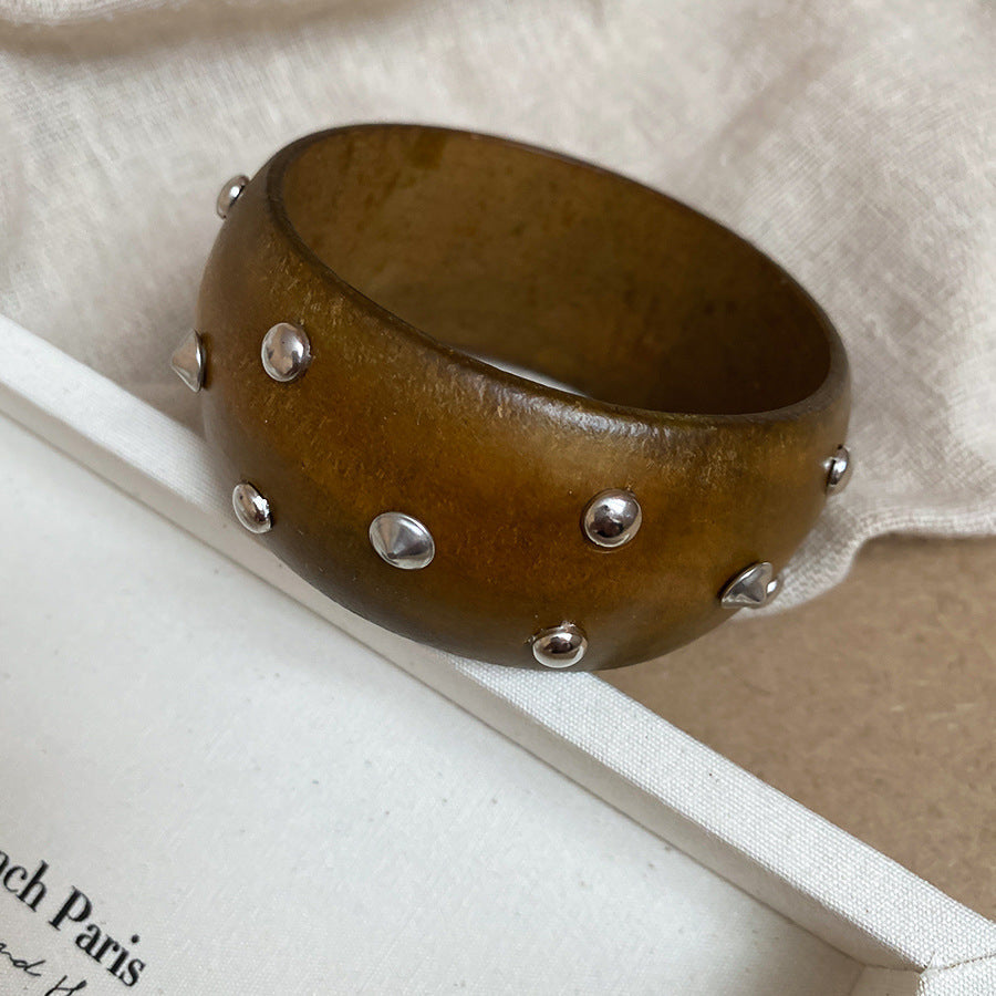 Acrylic Irregular Retro Unique Design Niche Simple Bracelet