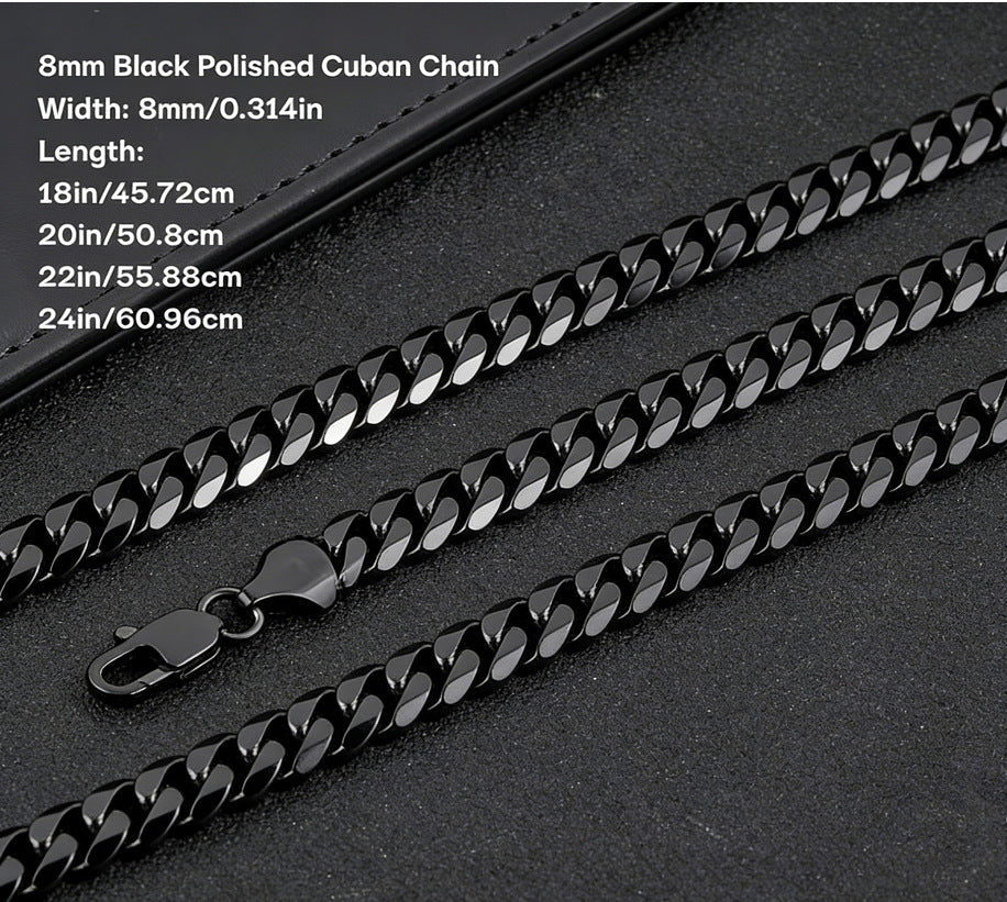 Men's Hip Hop Advanced Fashion Domineering Single Buckle Necklace