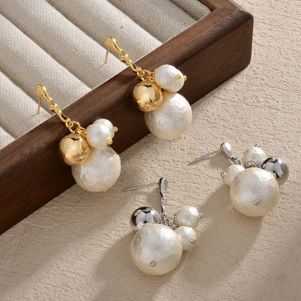 Wild Cotton Pearl Light Luxury High-grade Fashion Earrings