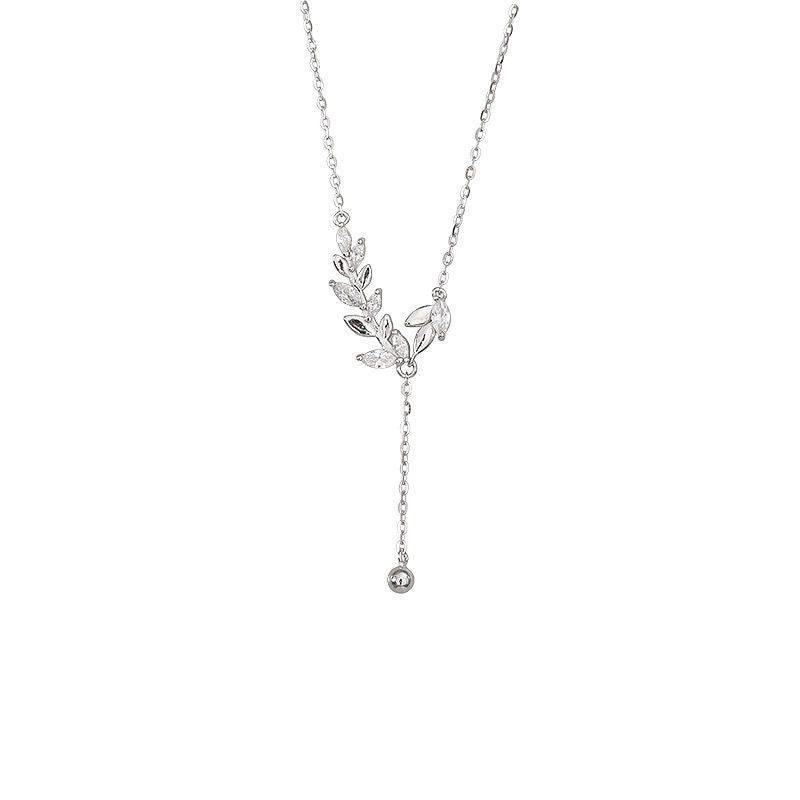 Super Shiny Wheat Female Summer Sweet Design Panicle Safe Leaf Necklaces