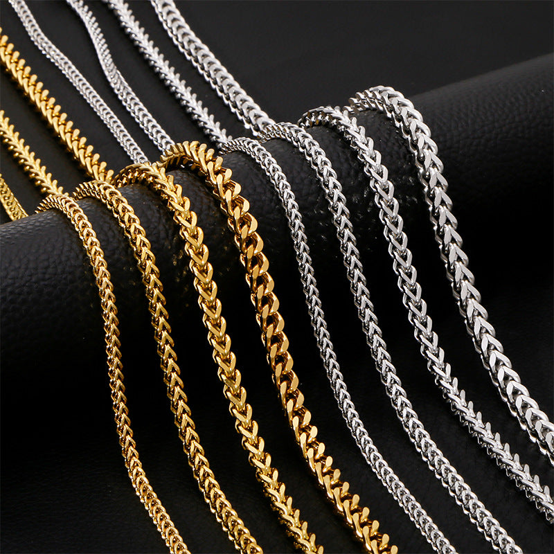 Positive Negative Square Chain Unisex Exaggerated Hip Hop Punk Design Necklace