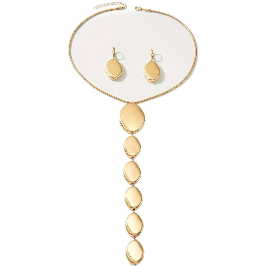 Vintage Sexy Oval Long Y-shaped Sweater Jewelry Set