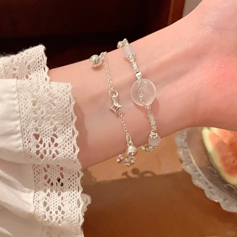 Small Broken Sier Peace Buckle String Beads Bracelets