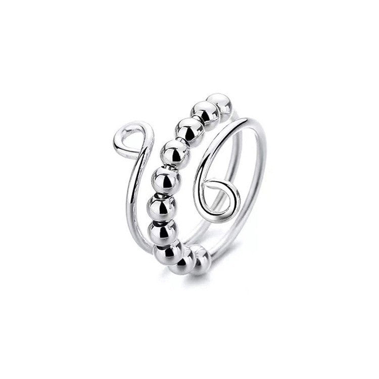Women's & Men's Sier Golden Toad Vajra Pomegranate Vintage Six Word Mantra Personality Ring