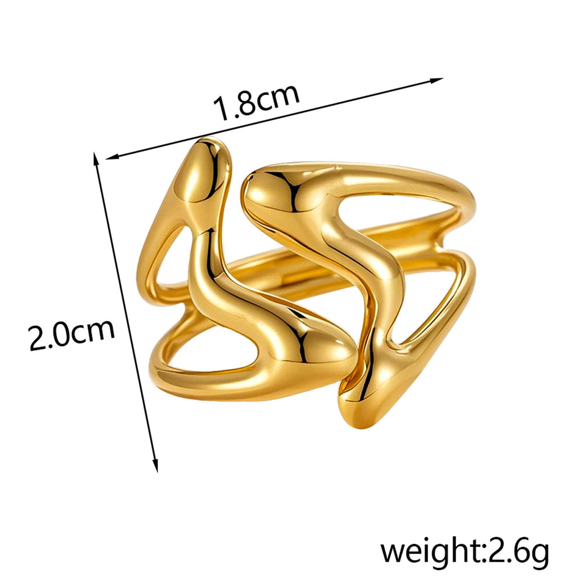 Stainless Steel Simple Style Geometric Open Niche Hip Hop Rings