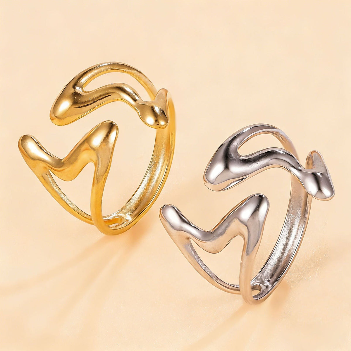 Stainless Steel Simple Style Geometric Open Niche Hip Hop Rings