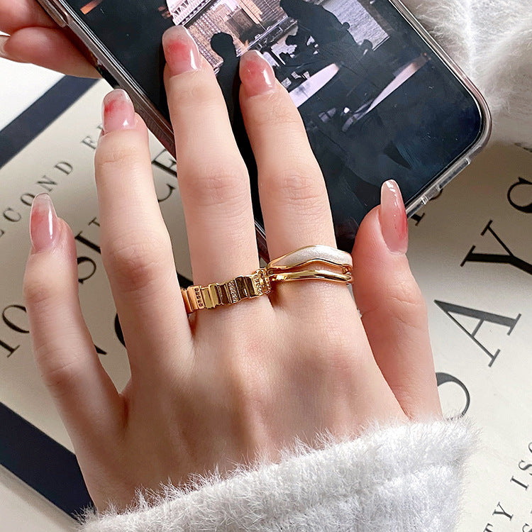 White Shell Design Index Finger Trendy Fashion Rings