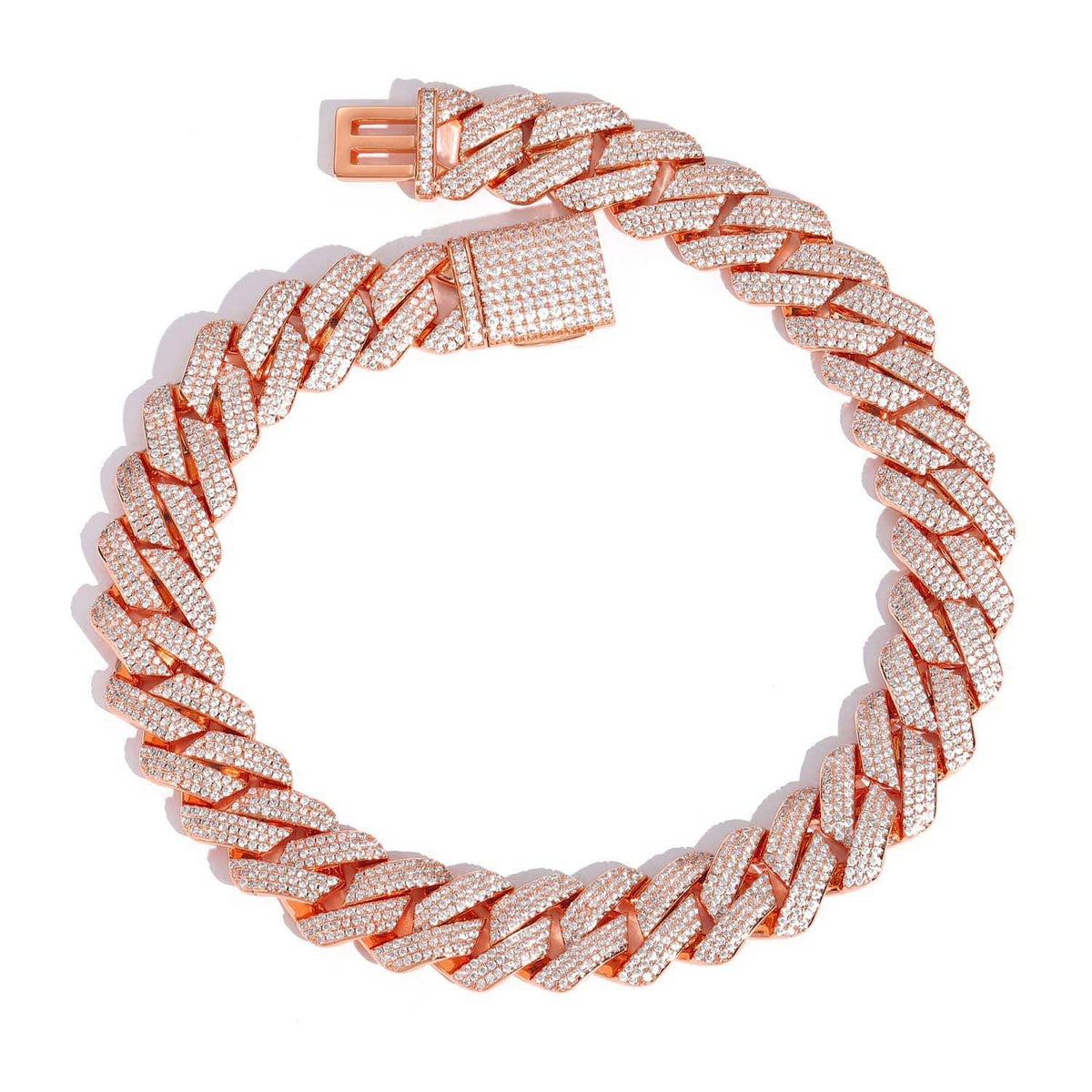 Men's Hip Hop Three Rows Zircon Cuban Link Chain Thick Necklaces