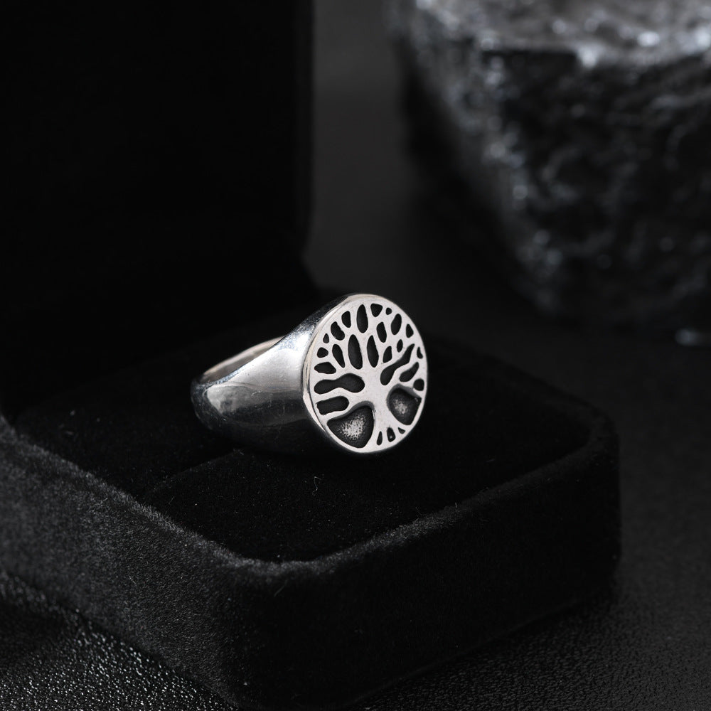 Men's Stainless Steel Cast Geometric Skull Distressed Punk Ring