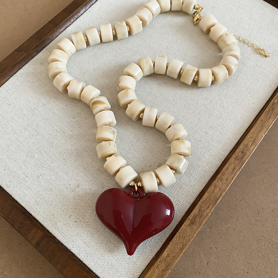 Acrylic Beaded Love Fashion Trend Clavicle Chain Vacation Jewelry Set