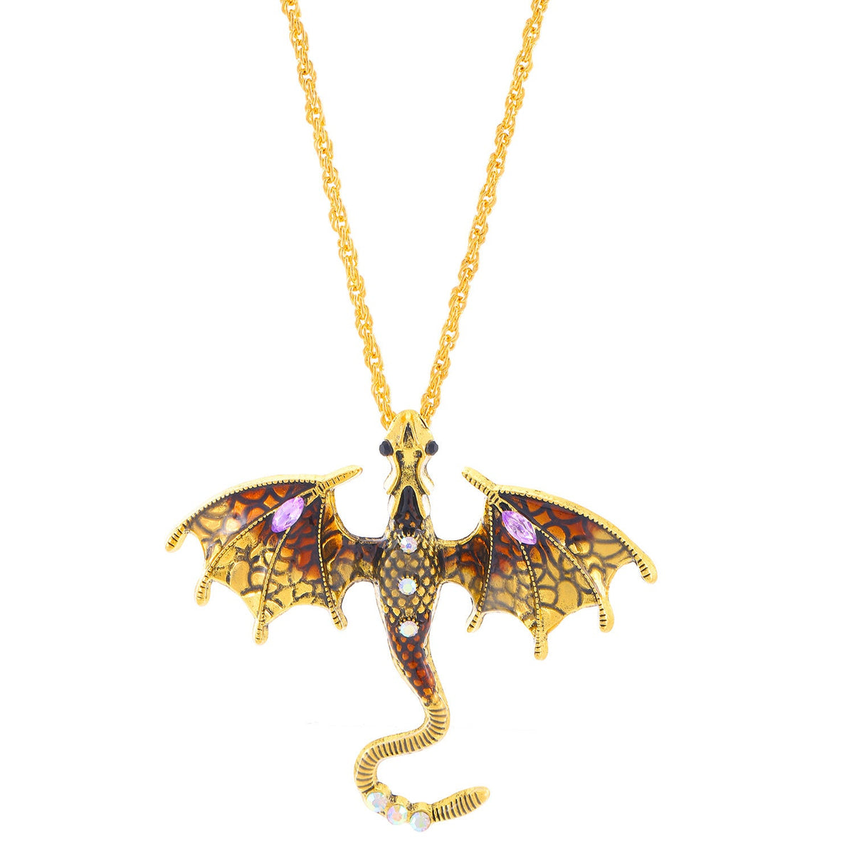 Cartoon Flying Dragon Female Niche Personality Enamel Color Diamond Inlaid Pendants
