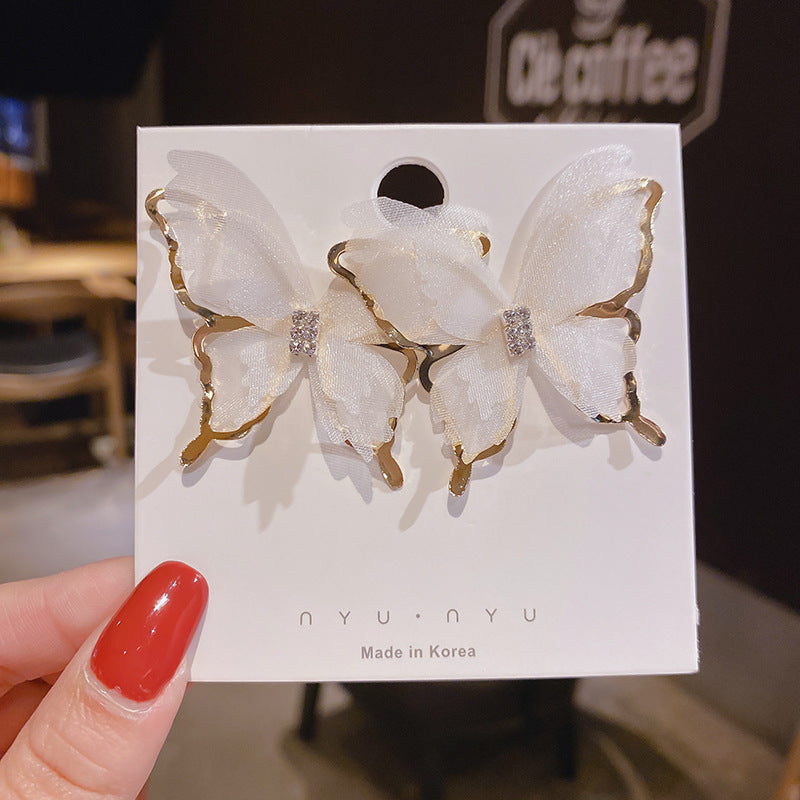 Mori Style Tulle Butterfly Fashion Ear Earrings
