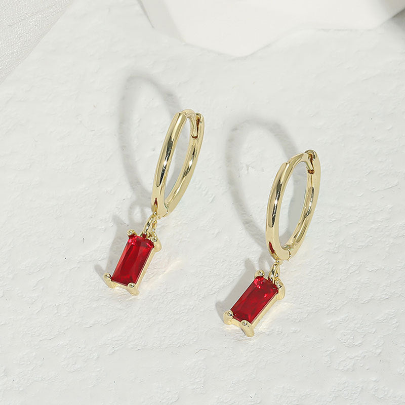 Women's Fashionable High-grade Tassel Rectangular Sterling Sier Ear Clip Niche Exquisite Earrings