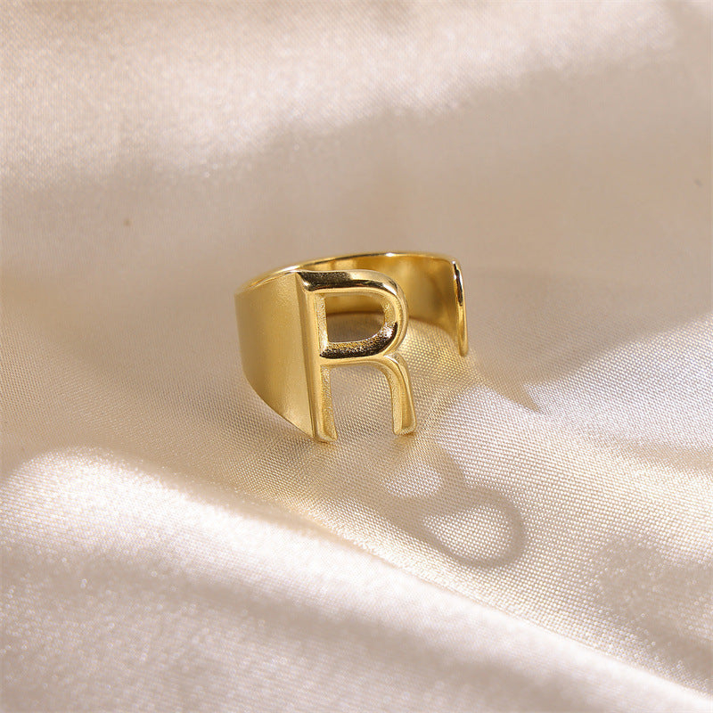 Letters Female Style Fashion Knuckle Personality Vintage Stainless Rings