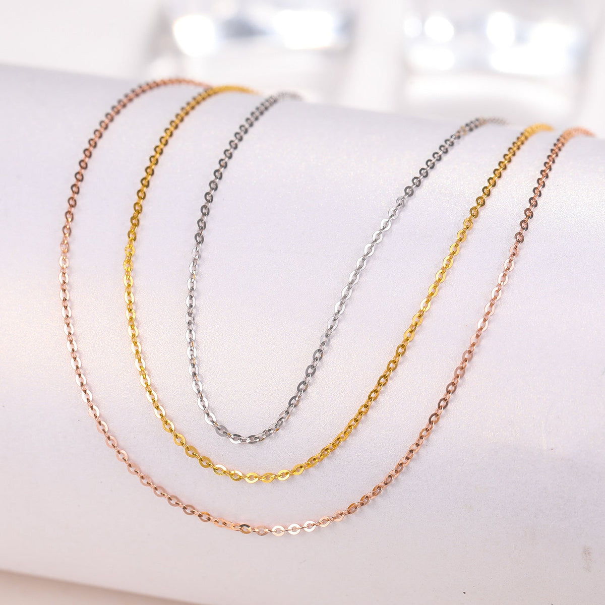 Plated Sterling Sier O-shaped Chain Ten Female Necklace