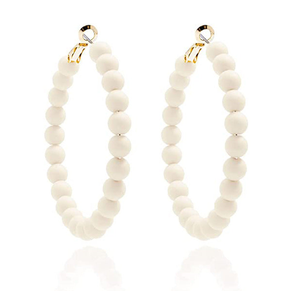 Women's Summer Colorful Acrylic Beads Round Bohemian Earrings