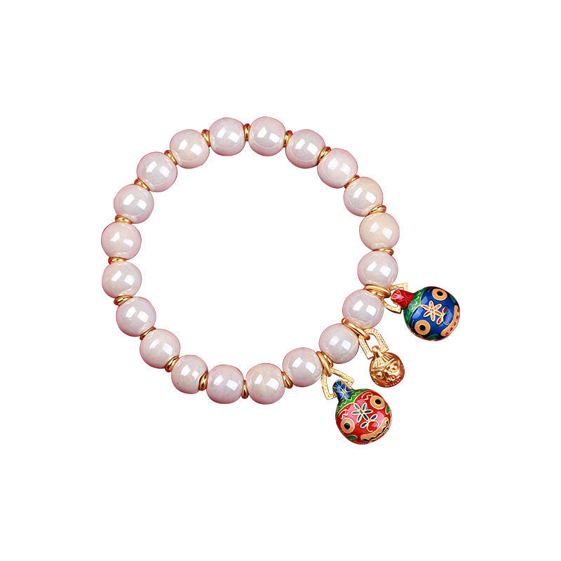 Women's & Men's Fragrant Gray Porcelain Vintage Ethnic Style Handmade Bracelet