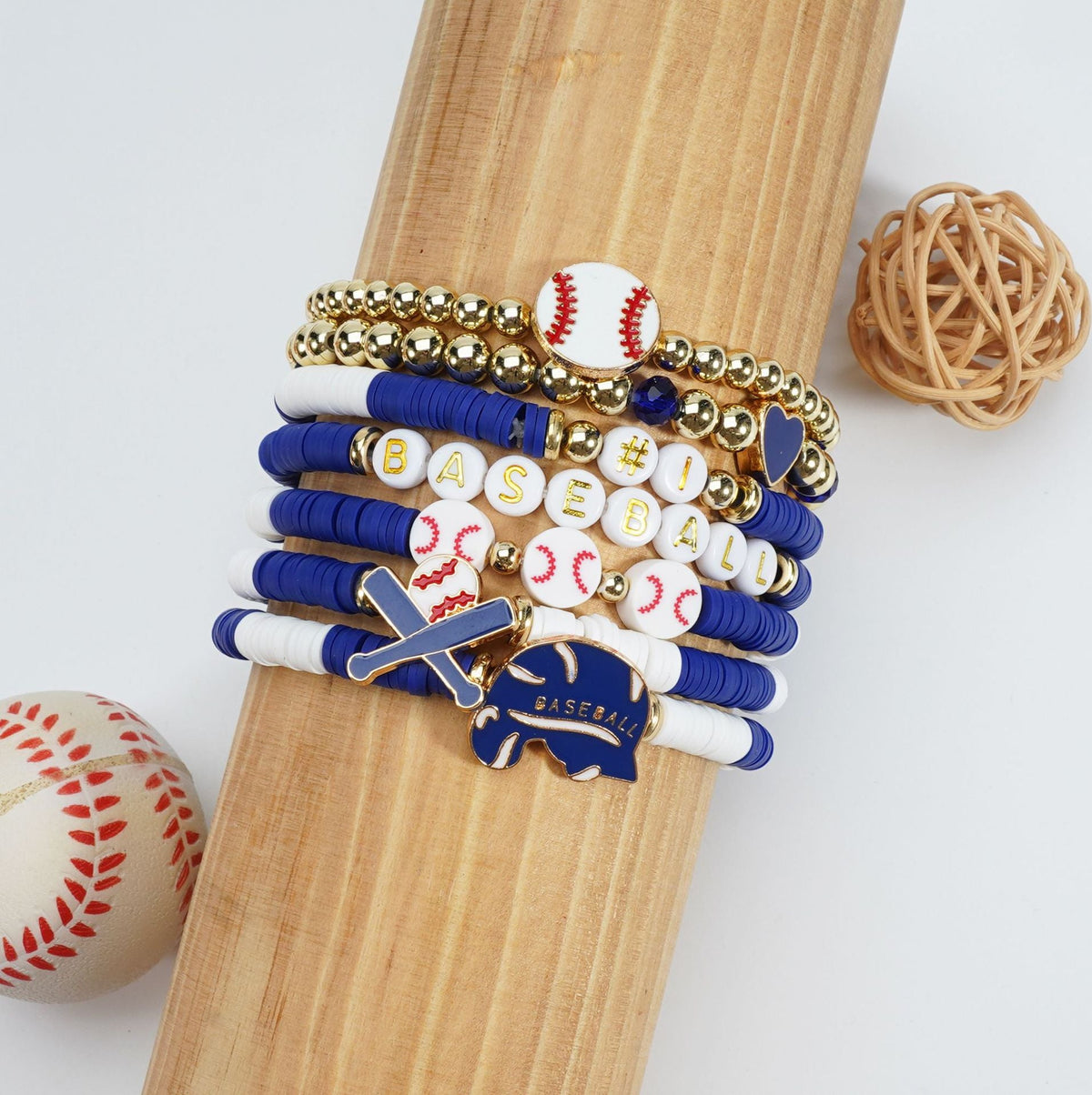 Game Day Polymer Clay Multilayer Fashion Twin Bracelets