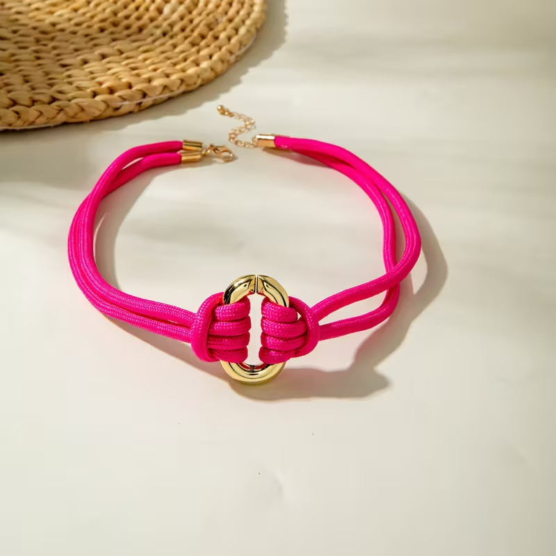 Bohemian Style Braided Rope Light Luxury High Sense Minority Necklace