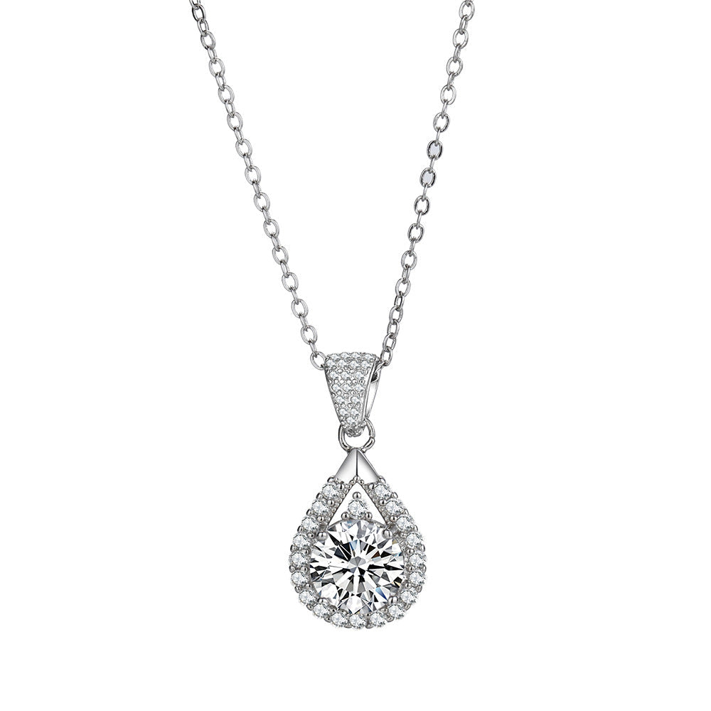 Super Flash Water Drop Pear-shaped Artificial Diamond Grade High Carbon Necklaces