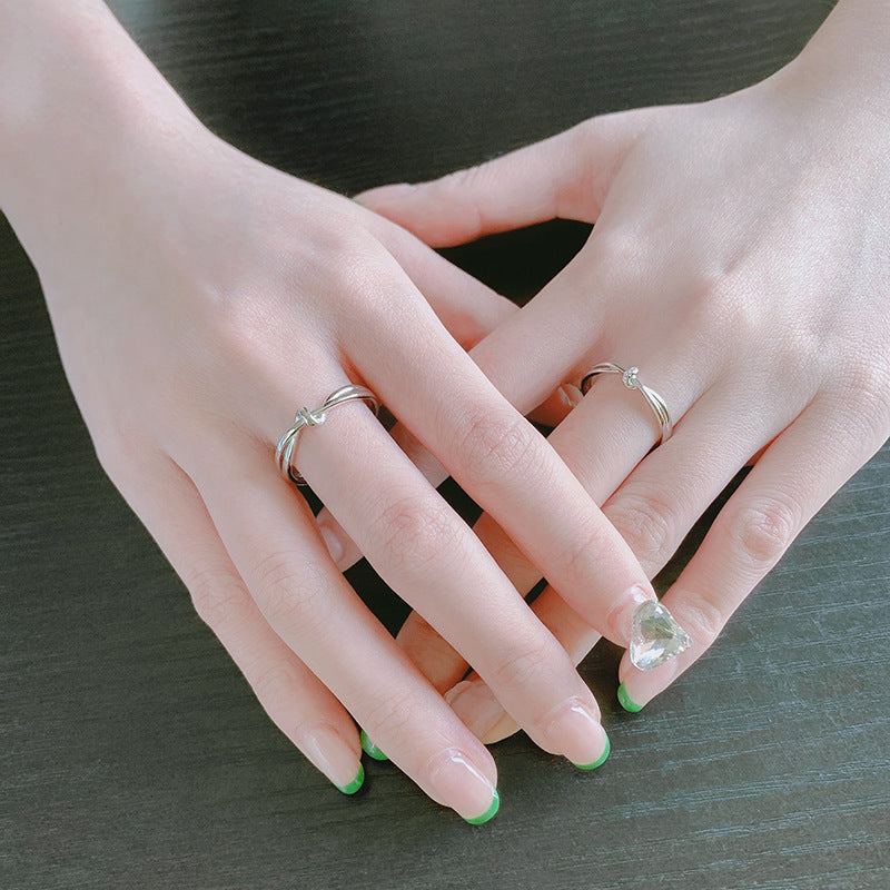 Women's & Men's Double Knot Couple One Pair Fashion Simple Design Opening Ring
