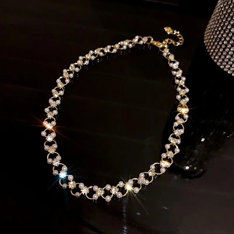 Imitation Pearl Chain Female Niche Design Cold Wind Clavicle Necklace