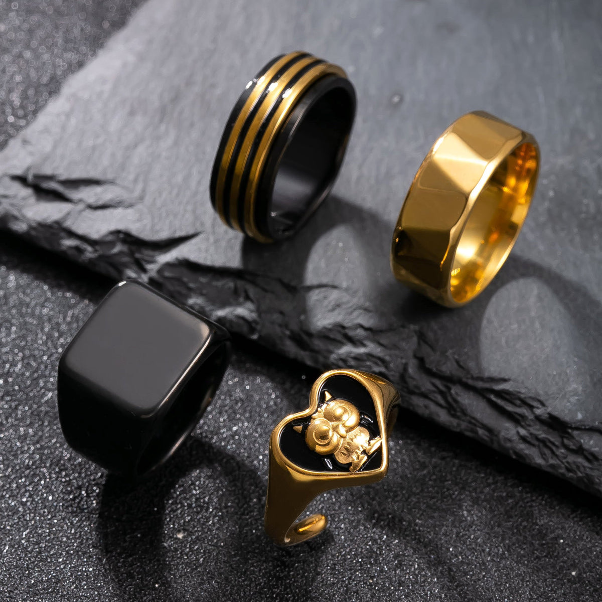 Men's Titanium Steel Trendy Fashion Casting Love Owl Rings