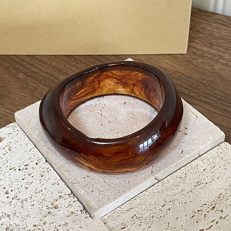 Acrylic Irregular Retro Unique Design Niche Simple Bracelet