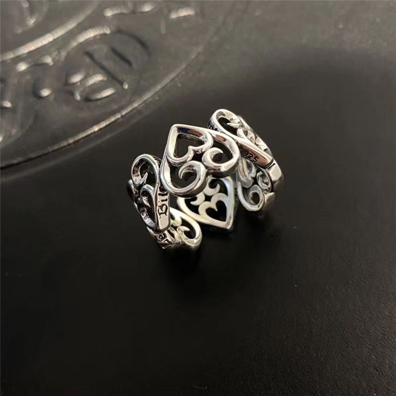 Design Fashionable Letter Carving Retro Simple Sense Trendy Ring