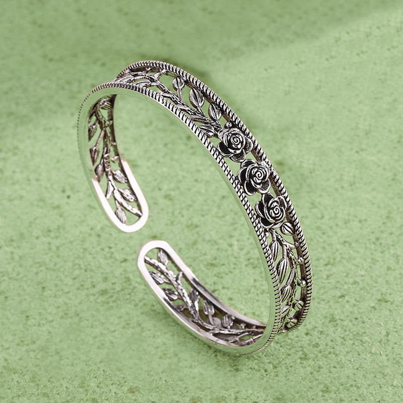 Personalized Mori Design Sier Plated Hollow Bracelets
