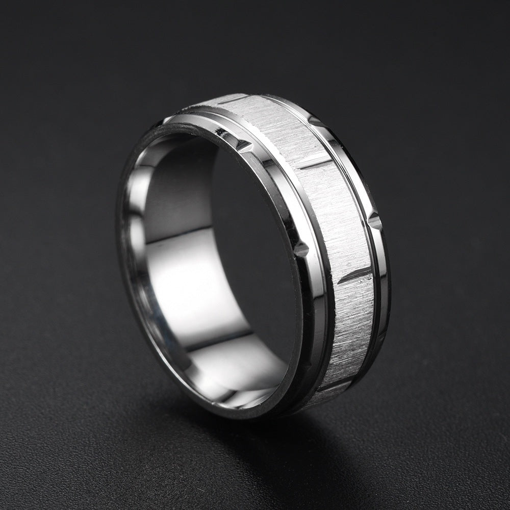 Men's Fashion Titanium Steel Graceful Geometric Couple Rings