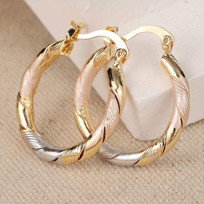 Profile Retro Contrast Color Personality Fashion Round Simple Stud Earrings