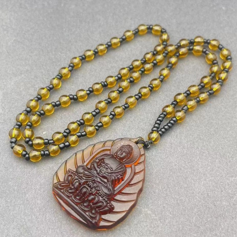 Women's & Men's Knot Ancient French Glaze Buddha Amitabha Pendants