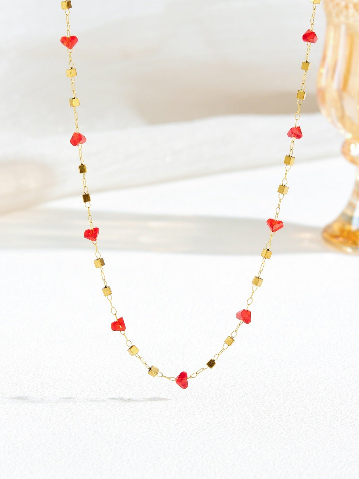 Women's High-grade Stainless Steel Inlaid Zircon Square Necklaces