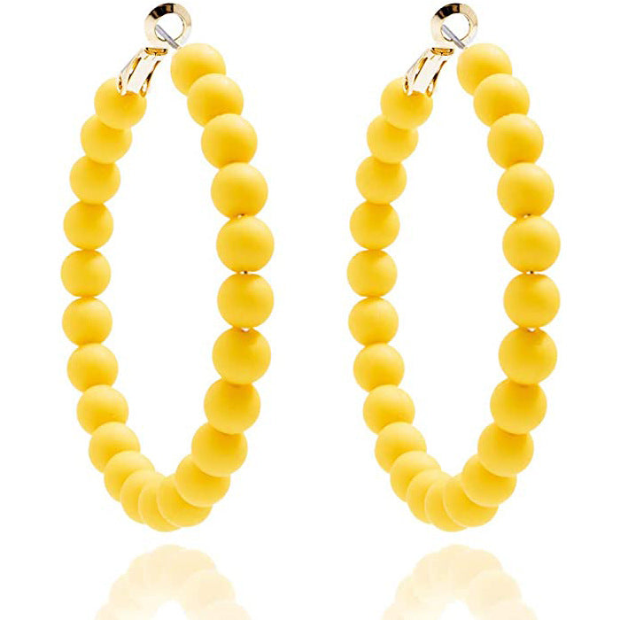 Women's Summer Colorful Acrylic Beads Round Bohemian Earrings