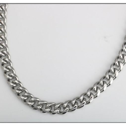 Women's & Men's Stainless Steel Single Buckle Woven Round Grinding Chain Titanium Necklaces