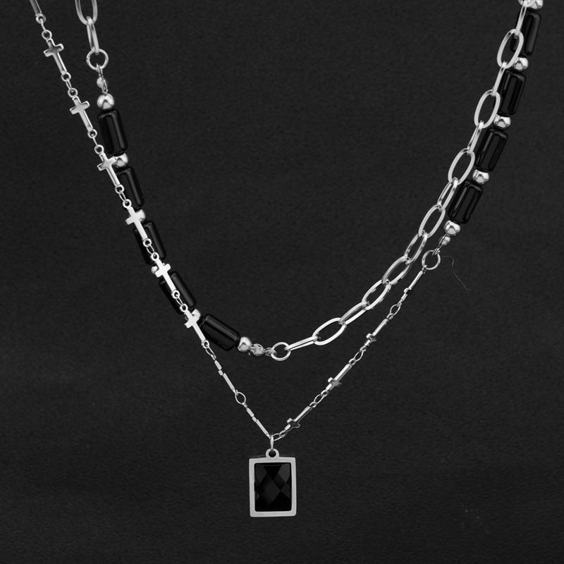 Cross Dark Female Summer High-grade Design Sense Fashion Clavicle Chain Necklace