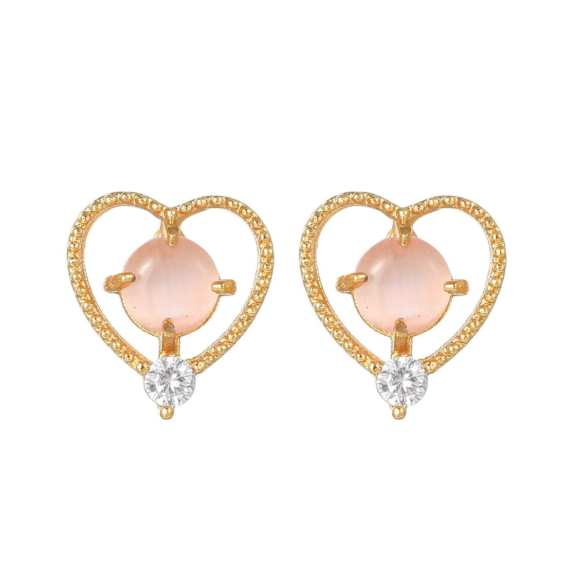 16 Pairs Pink Heart Stud Hoop Huggies Drop Earrings Set, 18K Gold Plated Stacking CZ & Pearl Designs, Planet Snowflake Moon Star | Cubic Zirconia