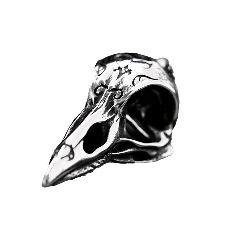 Men's Viking Stainless Steel Carved Crow Titanium Pendants