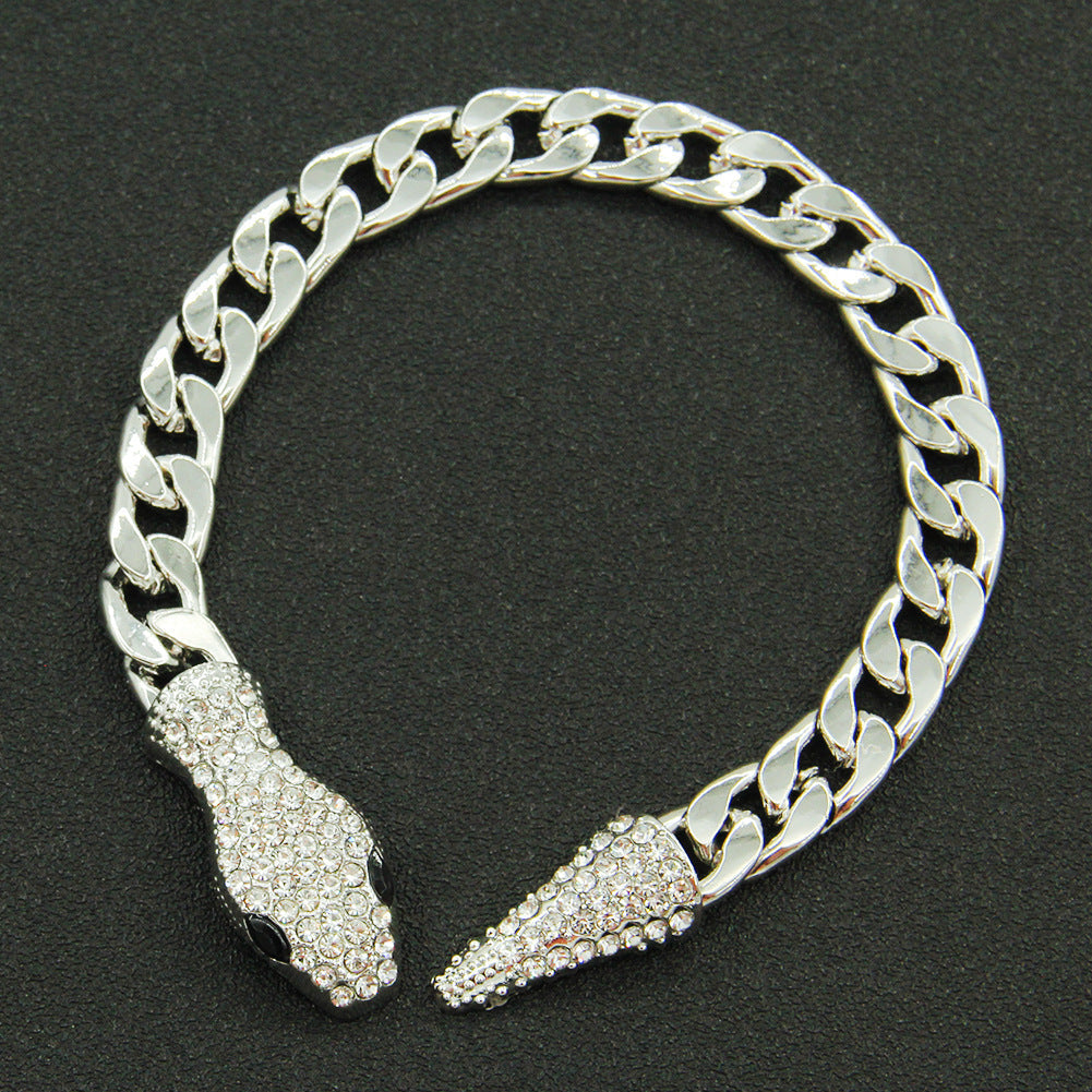 Creative Diamond Snake Head Magnet Brace Lace Personality Fashion Bracelets