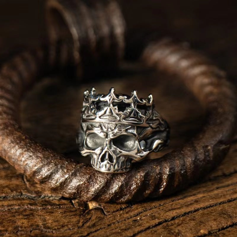 Women's & Men's Style Palace Skull Retro Distressed Trendy Rings